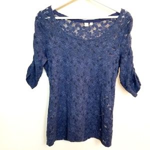 Anthropologie Brushed Lace Blouse